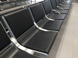 Rare seats without arm rests so you can sleep Mexico City airport Johanna Read TravelEater.net