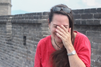 Johanna Read laughing in Pingyao China. Photo by Hilary Duff.